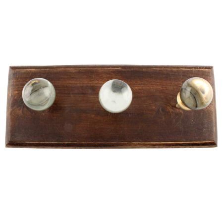 Clear Round Glass Wooden Hook